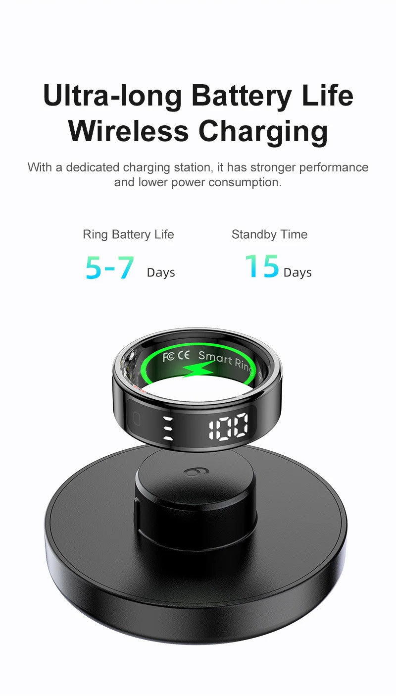 Anillo inteligente Xiaomi R12 con pantalla táctil, resistente al agua hasta 5 ATM, Bluetooth, control de gestos, carga inalámbrica, deportivo