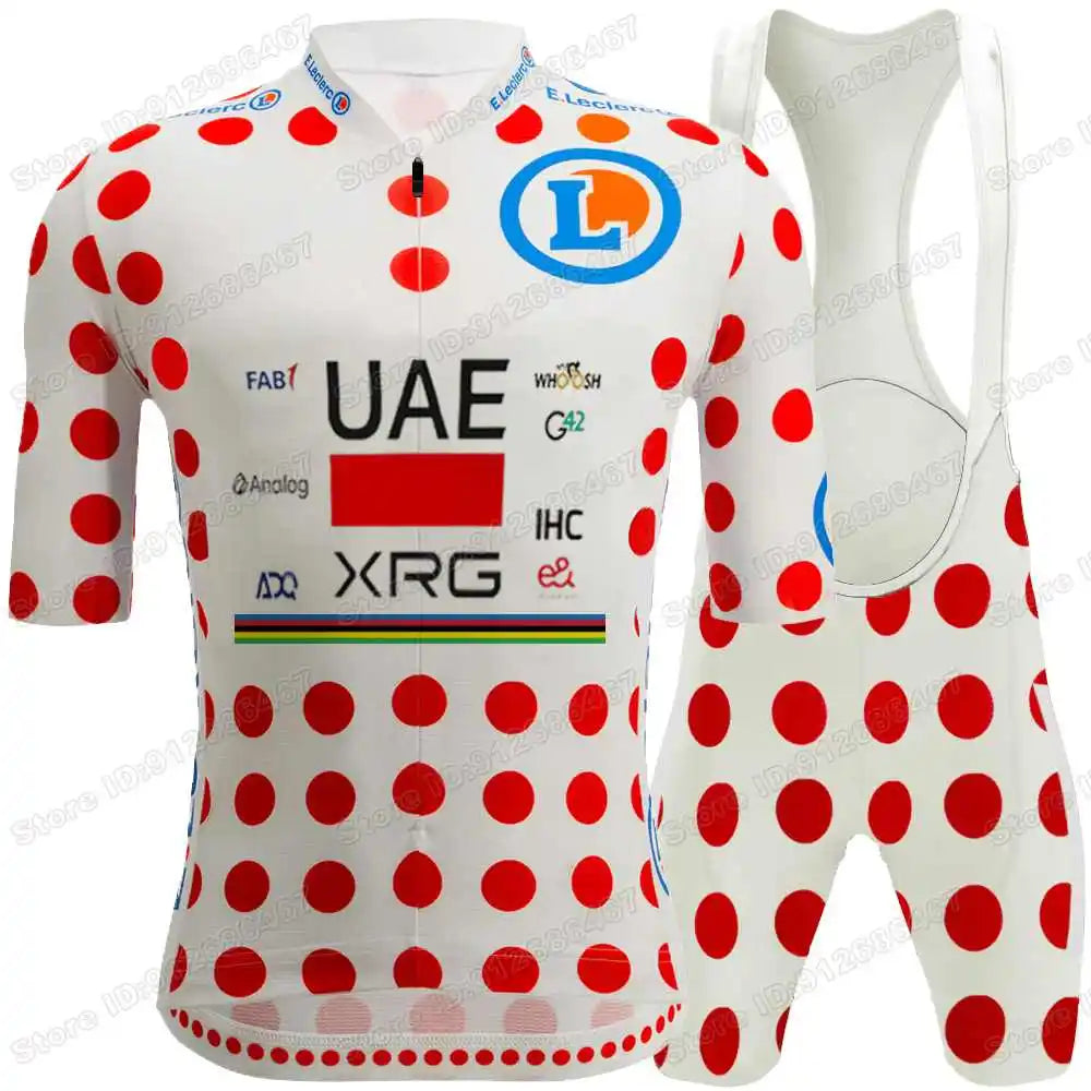 Conjunto de maillot ciclista Tadej Pogačar, campeón del mundo por equipos de los Emiratos Árabes Unidos 2025, ropa de ciclismo para hombre, camisetas de ciclismo de carretera, traje, pantalones cortos con tirantes