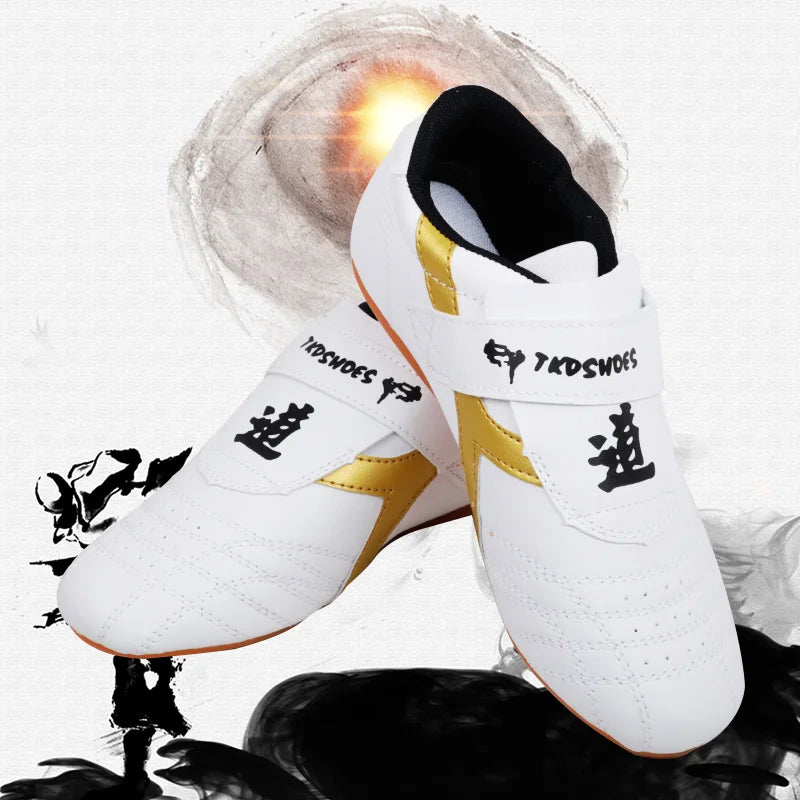 Zapatos de Taekwondo, transpirables, de Kung Fu, Taichi, Karate, artes marciales, lucha libre, zapatillas deportivas de suela blanda para adultos y niños.