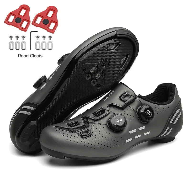 Zapatillas de ciclismo de montaña 2023 con calas para hombre y mujer, de carbono, deportivas, de velocidad, planas, SPD, para ciclismo de carretera
