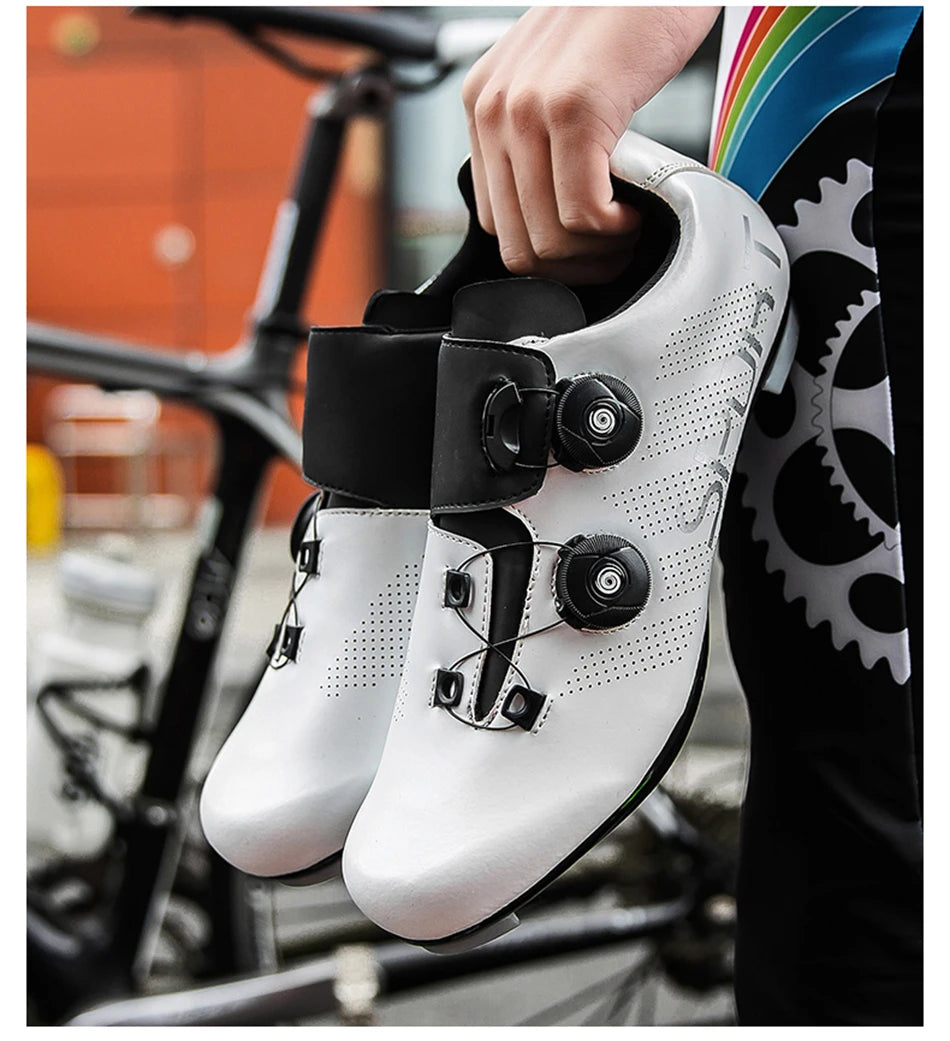 Zapatillas de ciclismo ultraligeras con autobloqueo para hombre, calzado deportivo unisex con calas SPD, para carreras y ciclismo de montaña