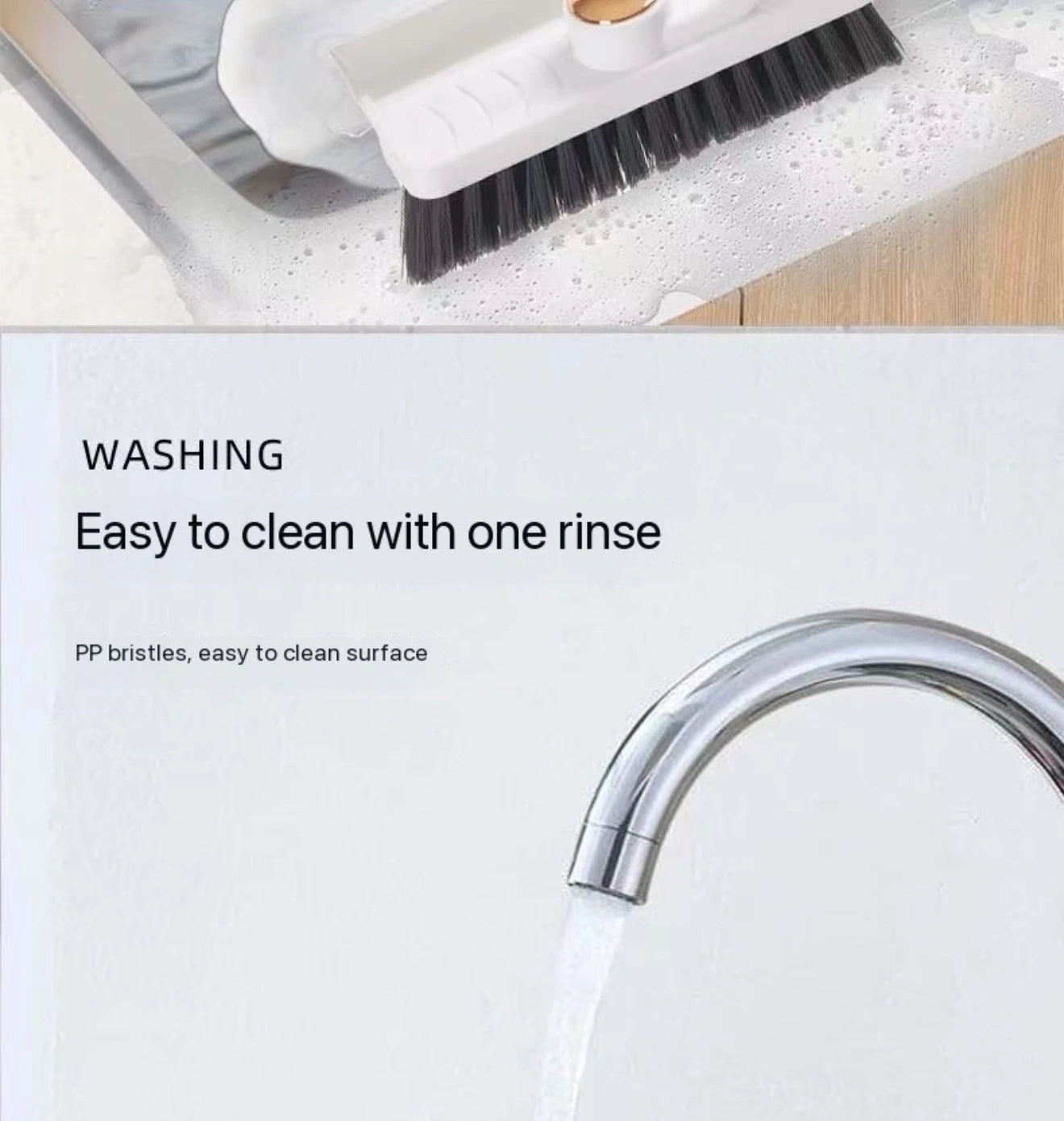 Cepillo multiusos para limpiar azulejos, con cerdas duras y rotación de 360°, ideal para suelos y paredes de baño y cocina.
