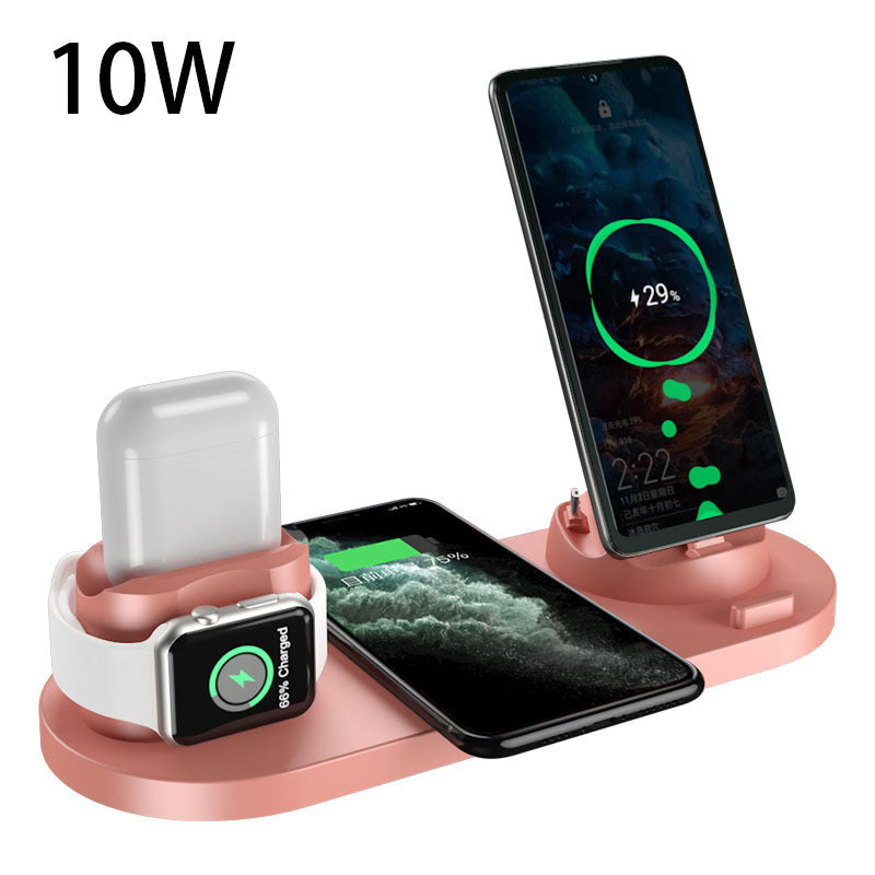 Cargador inalámbrico para iPhone, cargador rápido para teléfono, base de carga rápida , reloj, estación de carga 6 en 1