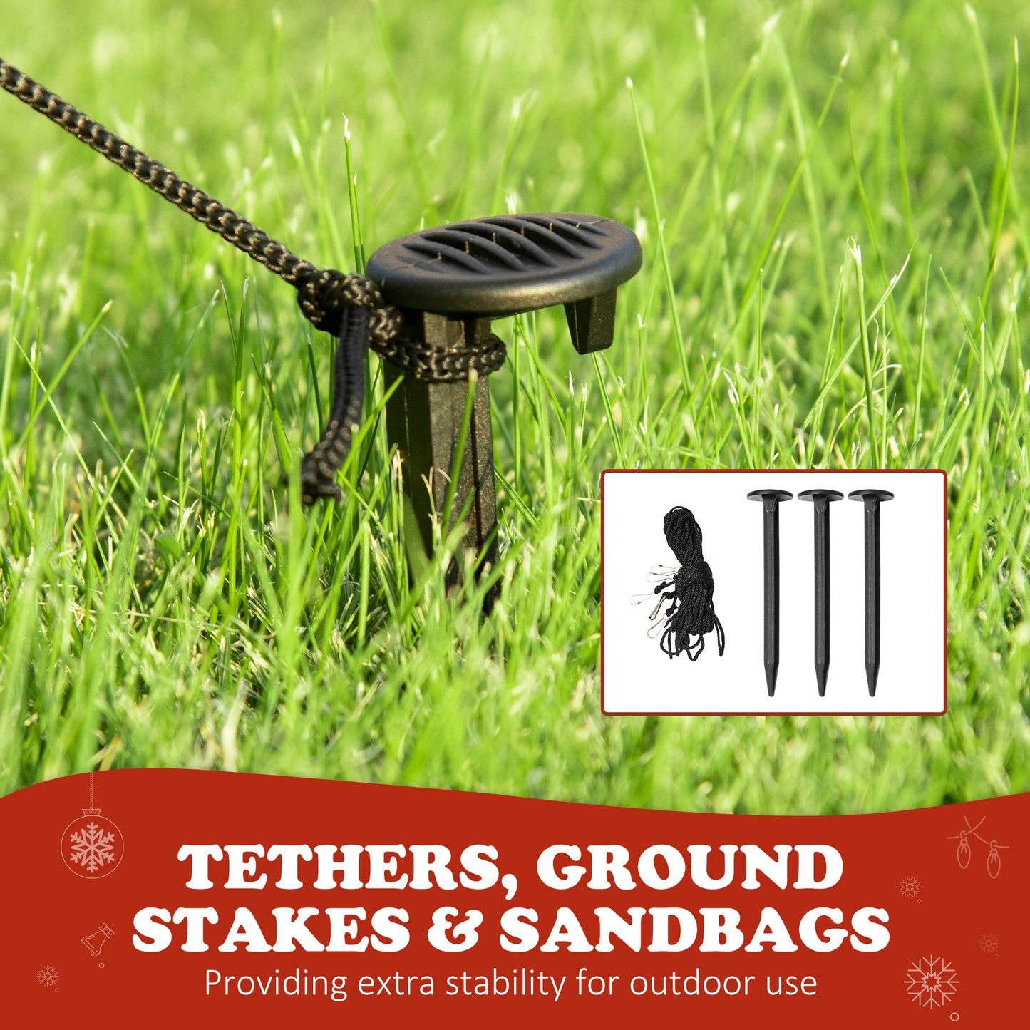 Christmas Inflatable Santa & Penguin in Candy Stocking (LED)