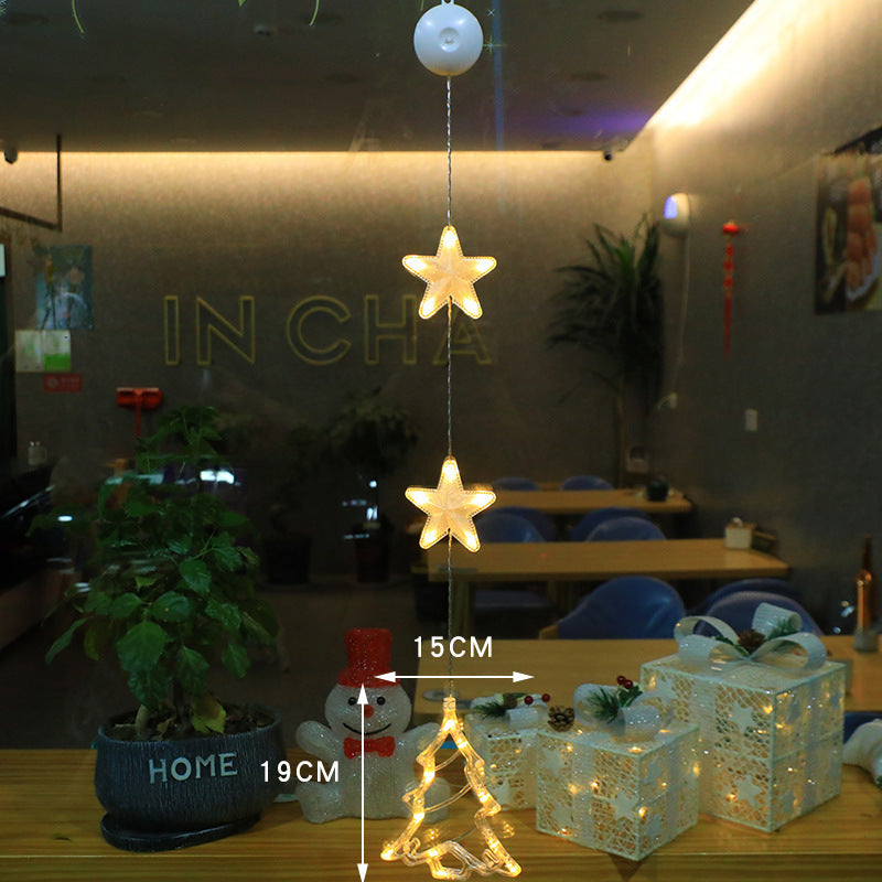 3 luces LED navideñas con forma de estrella para colgar en el árbol de Navidad, adornos para ventanas, decoración para el hogar, Navidad, Año Nuevo