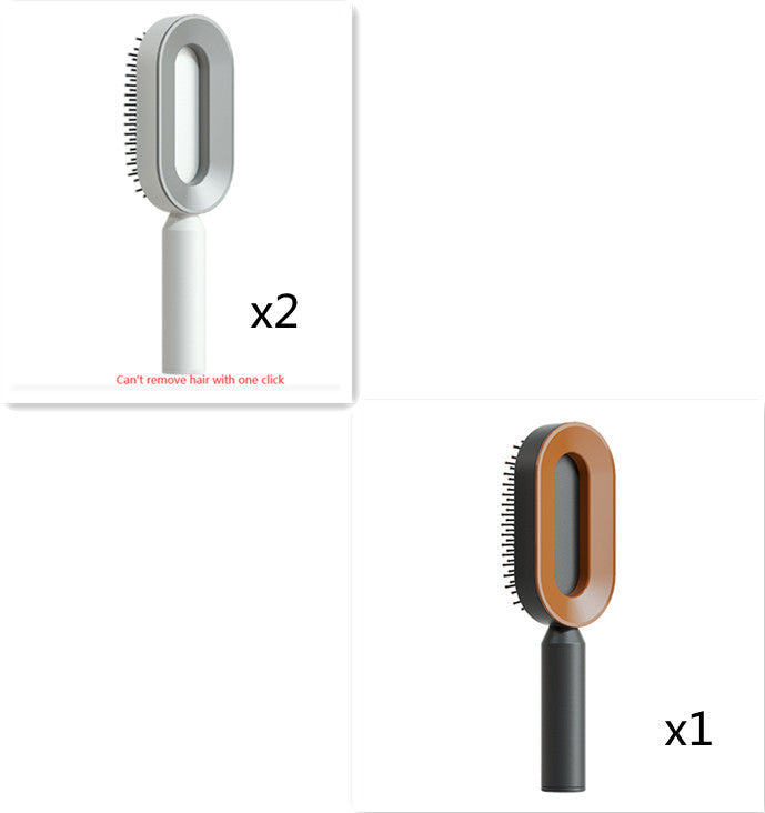Cepillo autolimpiante para el cabello para mujeres, con una sola tecla, para la pérdida del cabello, masajeador de bolsas de aire, peine para el cuero cabelludo, cepillo antiestático.