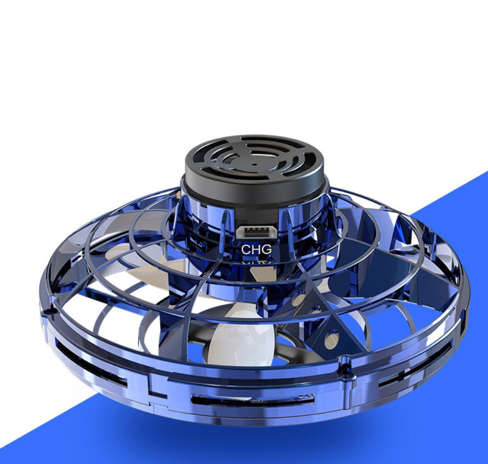 Mini giroscopio de dedo interactivo, juguete de descompresión, dron LED tipo OVNI, helicóptero volador, juguete giratorio para niños