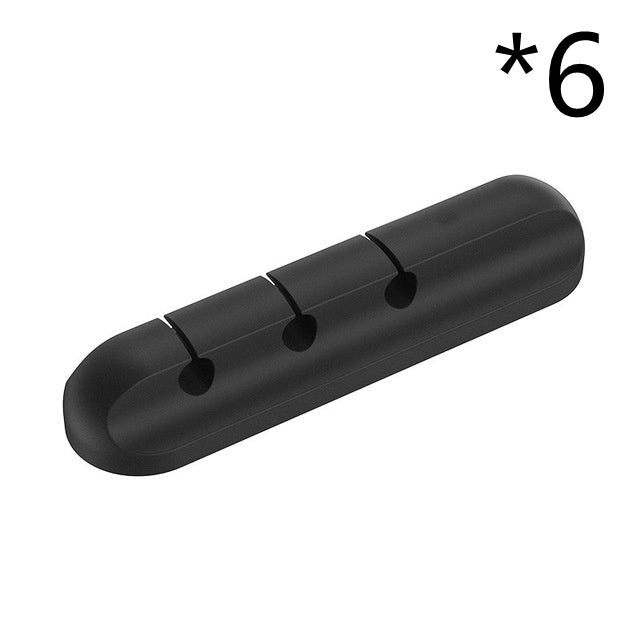 Organizador de cables USB de silicona para escritorio, clips multiusos.