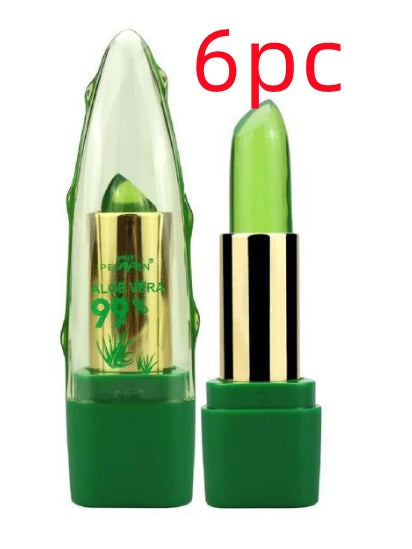 Lápiz labial de aloe vera con gel que cambia de color, hidratante, antisecado, desalinizante, de grano fino, cuidado labial.