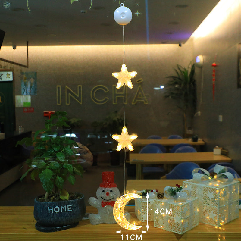 3 luces LED navideñas con forma de estrella para colgar en el árbol de Navidad, adornos para ventanas, decoración para el hogar, Navidad, Año Nuevo
