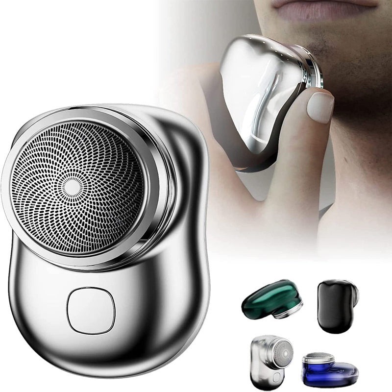 Mini afeitadora facial inalámbrica portátil, recargable por USB, eléctrica, en seco y húmedo, sin dolor, tamaño pequeño, para hombres.