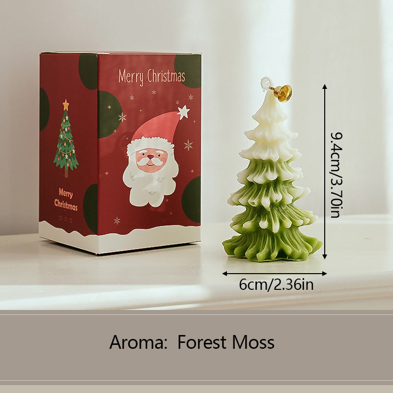 Vela de Feliz Navidad 3D con forma de árbol de Navidad, velas de aromaterapia, adornos para Navidad, fiesta de Año Nuevo, decoración del hogar, regalo de Navidad