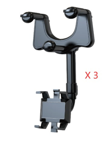 Soporte para teléfono con espejo retrovisor para coche, giratorio y retráctil, multifuncional, 360 grados, apto para todos los teléfonos móviles y coches.