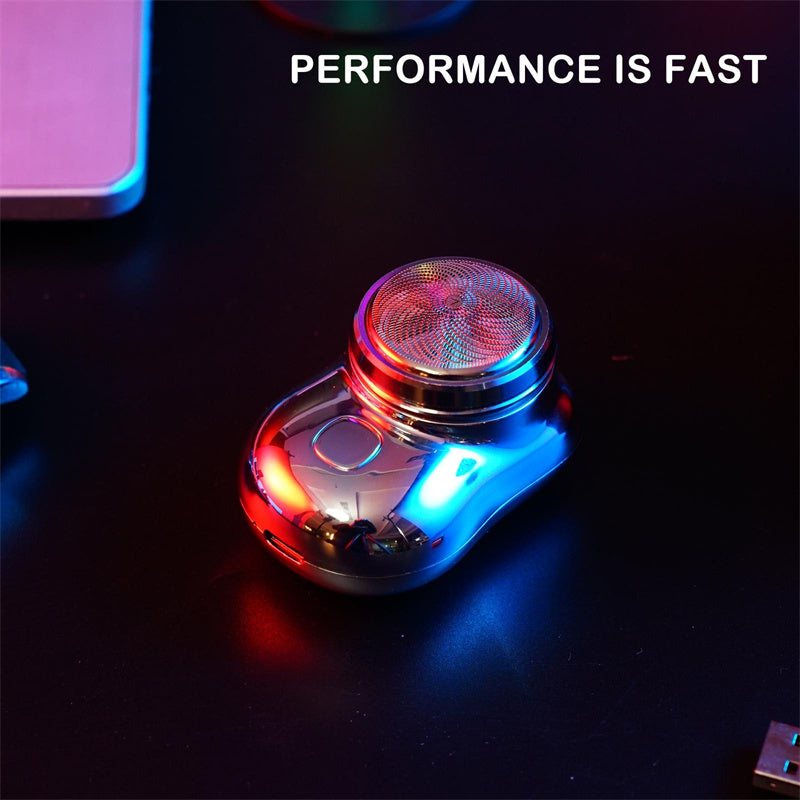 Mini afeitadora facial inalámbrica portátil, recargable por USB, eléctrica, en seco y húmedo, sin dolor, tamaño pequeño, para hombres.