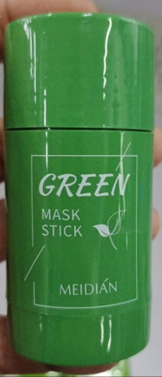 Mascarilla limpiadora de té verde, barra de arcilla, control de grasa, antiacné, blanqueadora, mascarilla de algas marinas, cuidado de la piel