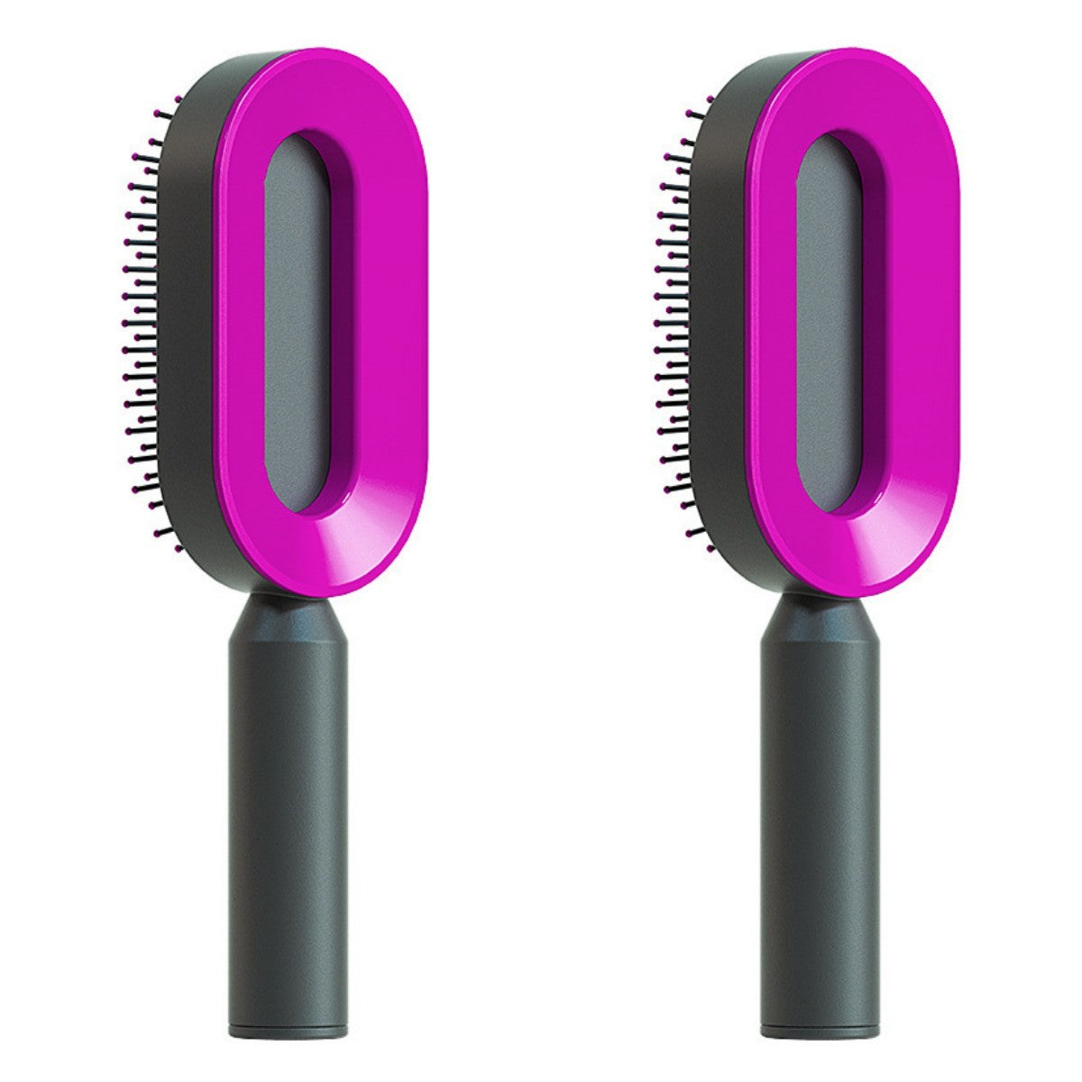 Cepillo autolimpiante para el cabello para mujeres, con una sola tecla, para la pérdida del cabello, masajeador de bolsas de aire, peine para el cuero cabelludo, cepillo antiestático.
