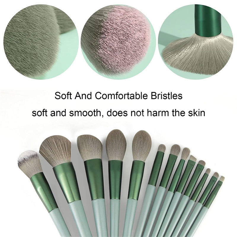 Juego de 13 brochas de maquillaje, corrector, rubor, sombra de ojos, iluminador, base, herramientas de belleza cosméticas.