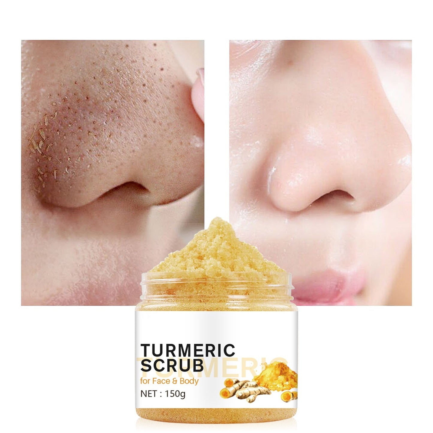 Exfoliante de cúrcuma suaviza el cuidado corporal irritado