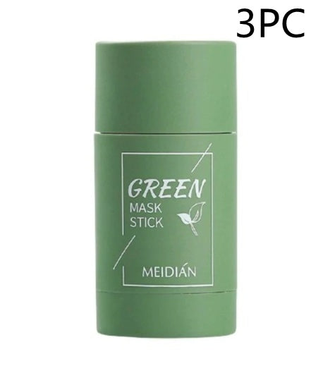 Mascarilla limpiadora de té verde, barra de arcilla, control de grasa, antiacné, blanqueadora, mascarilla de algas marinas, cuidado de la piel