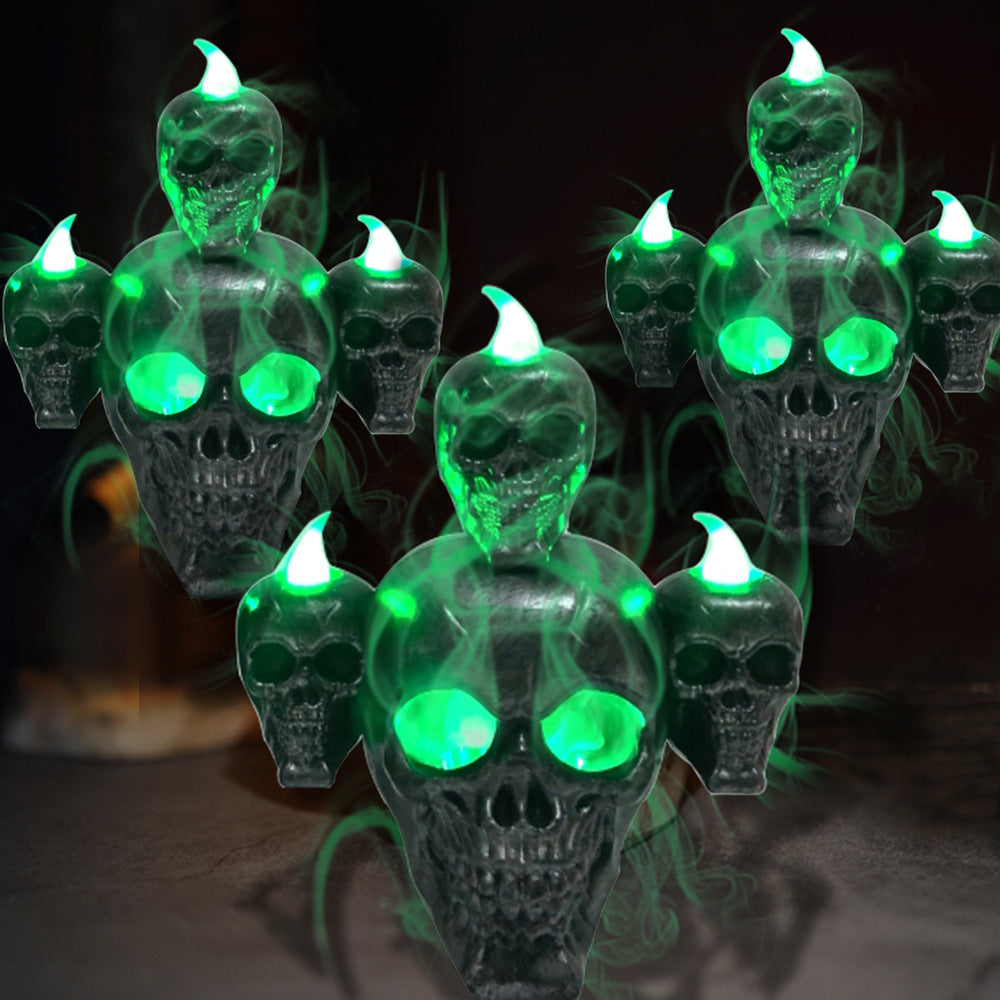 Nueva decoración de Halloween: Calavera de Halloween con adornos de luces.