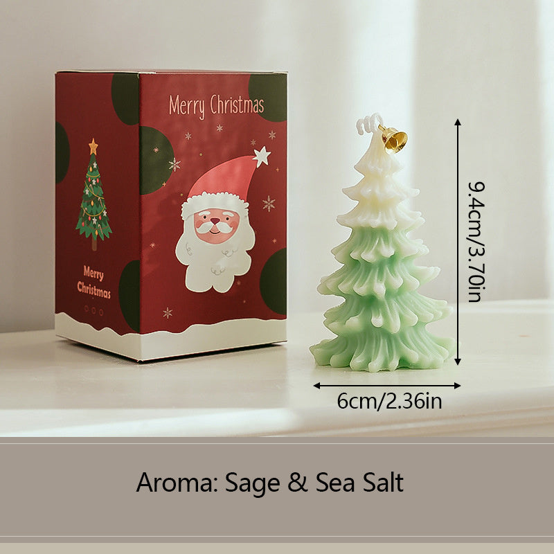 Vela de Feliz Navidad 3D con forma de árbol de Navidad, velas de aromaterapia, adornos para Navidad, fiesta de Año Nuevo, decoración del hogar, regalo de Navidad