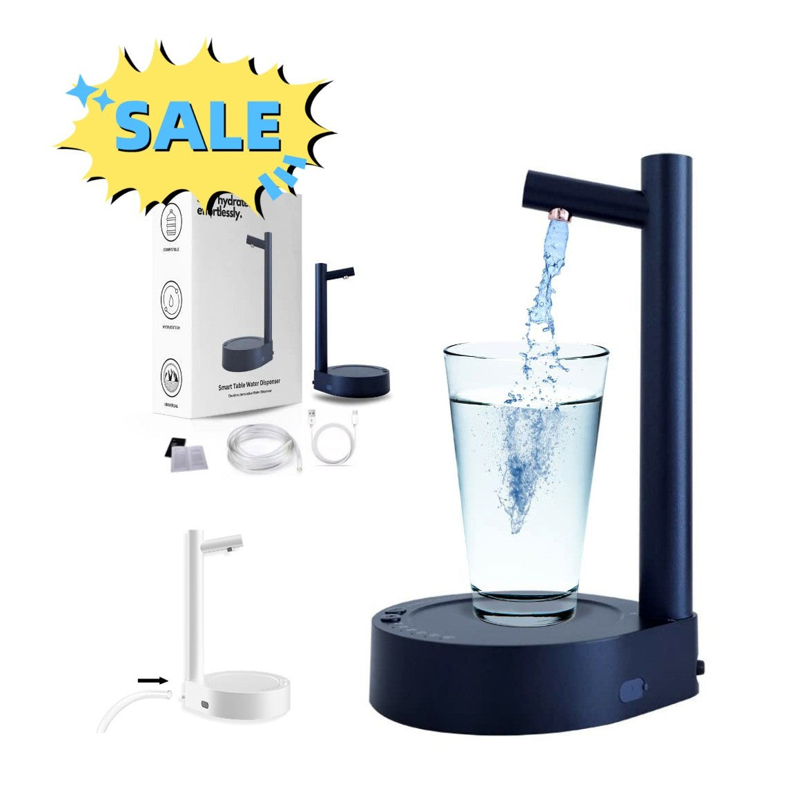 Dispensador de agua eléctrico de escritorio, dispensador automático, dispensador de agua recargable.