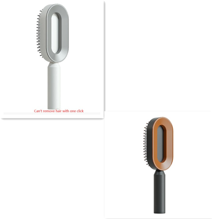 Cepillo autolimpiante para el cabello para mujeres, con una sola tecla, para la pérdida del cabello, masajeador de bolsas de aire, peine para el cuero cabelludo, cepillo antiestático.