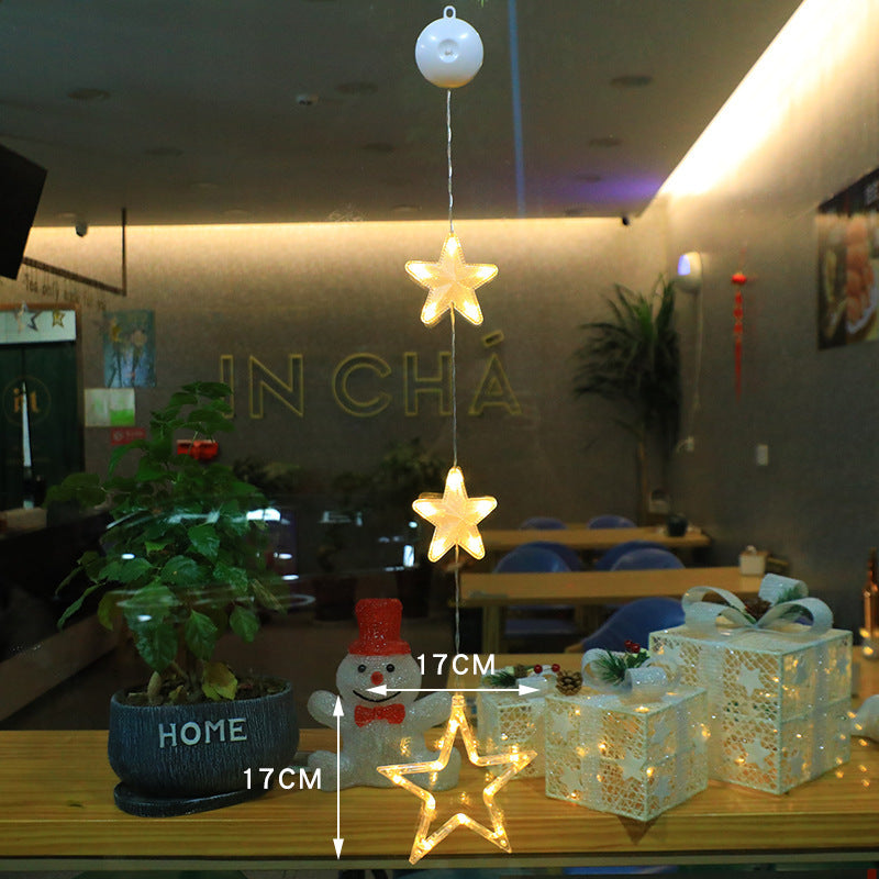3 luces LED navideñas con forma de estrella para colgar en el árbol de Navidad, adornos para ventanas, decoración para el hogar, Navidad, Año Nuevo