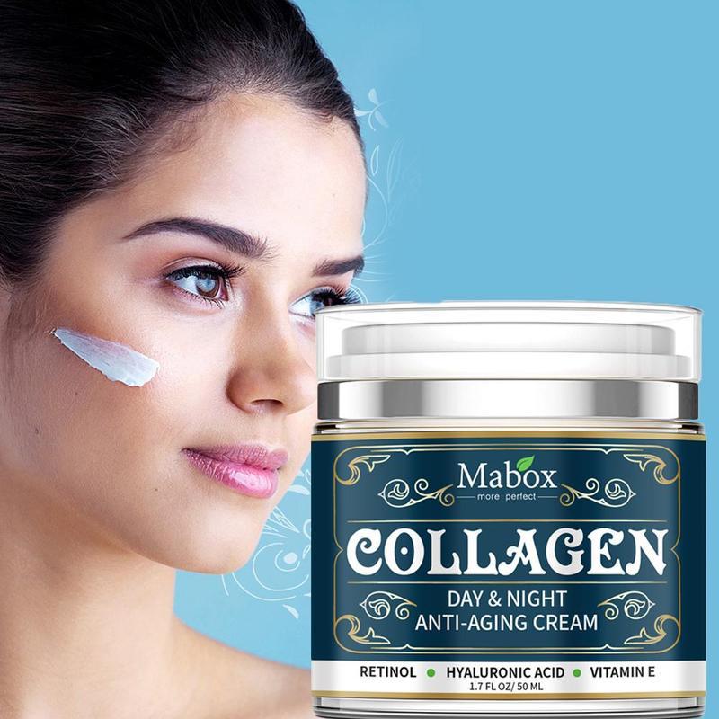 Crema facial hidratante de colágeno, productos para el cuidado de la piel, crema facial antienvejecimiento, hidratante y eliminador de arrugas.