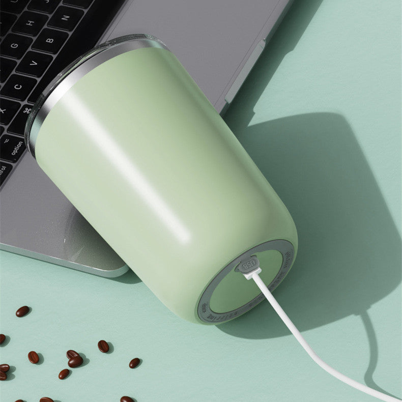 Taza automática de 350 ml con agitación automática, taza para mezclar café, leche y jugo, eléctrica de acero inoxidable con rotación lenta.