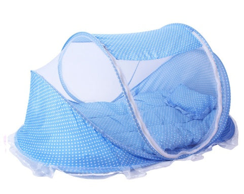 Red de cuna plegable para bebé con almohada (juego de 2 piezas)
