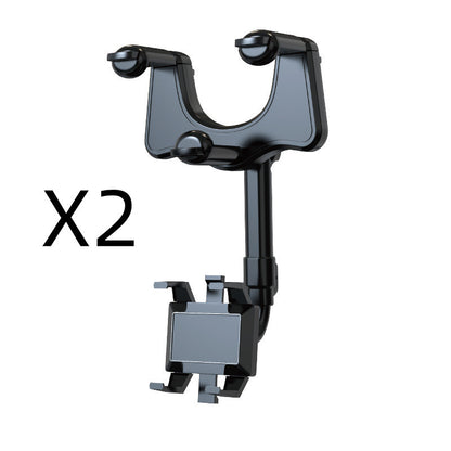 Soporte para teléfono con espejo retrovisor para coche, giratorio y retráctil, multifuncional, 360 grados, apto para todos los teléfonos móviles y coches.