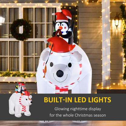 Christmas Inflatable Bear in Santa Gift Bag (LED)