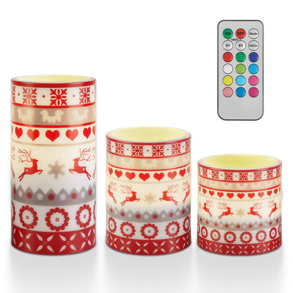 3-Pack Christmas Flameless LED Candles (Remote & Timer)