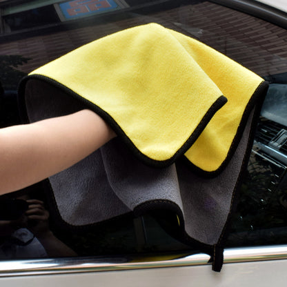 Toalla de lavado de coche de dos colores, de doble cara y de doble uso