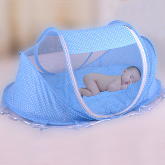 Red de cuna plegable para bebé con almohada (juego de 2 piezas)