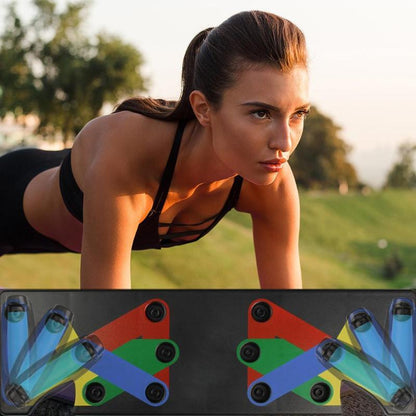 Soporte para tabla de flexiones con nueve funciones para gimnasios de interior