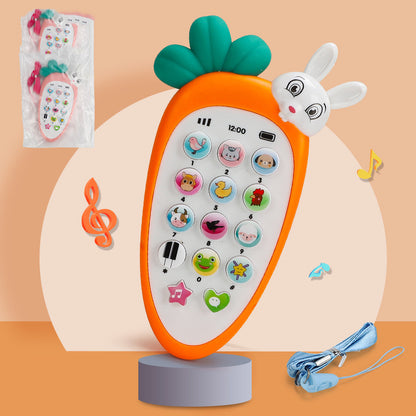 Juguete para teléfono móvil de rábano de música de simulación para niños
