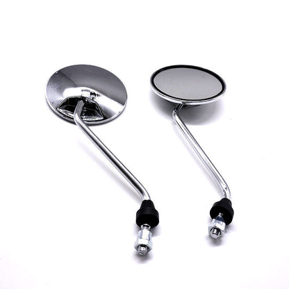 1 par de espejos retrovisores laterales redondos cromados para motocicleta y scooter de 8 mm