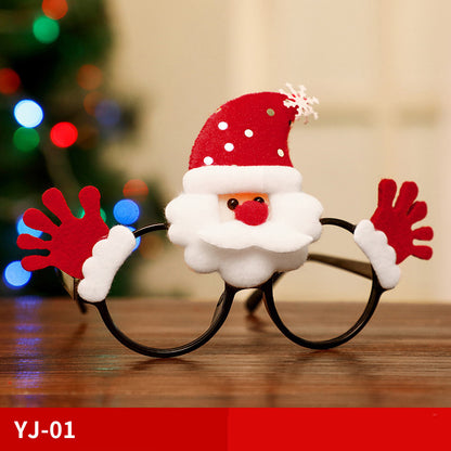 Marco de gafas navideñas, Papá Noel, muñeco de nieve, alce, accesorios de disfraces para niños, decoraciones navideñas para el hogar, decoración navideña
