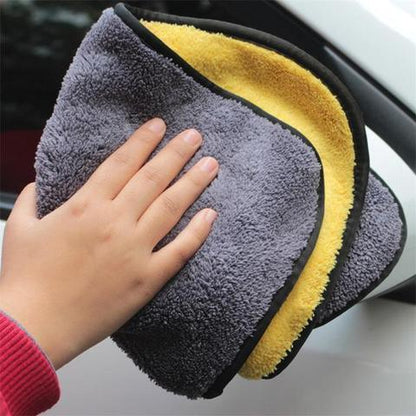 Toalla de lavado de coche de dos colores, de doble cara y de doble uso
