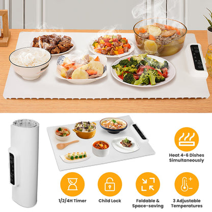 Electric Roll-Up Warming Tray with Adjustable Temperature