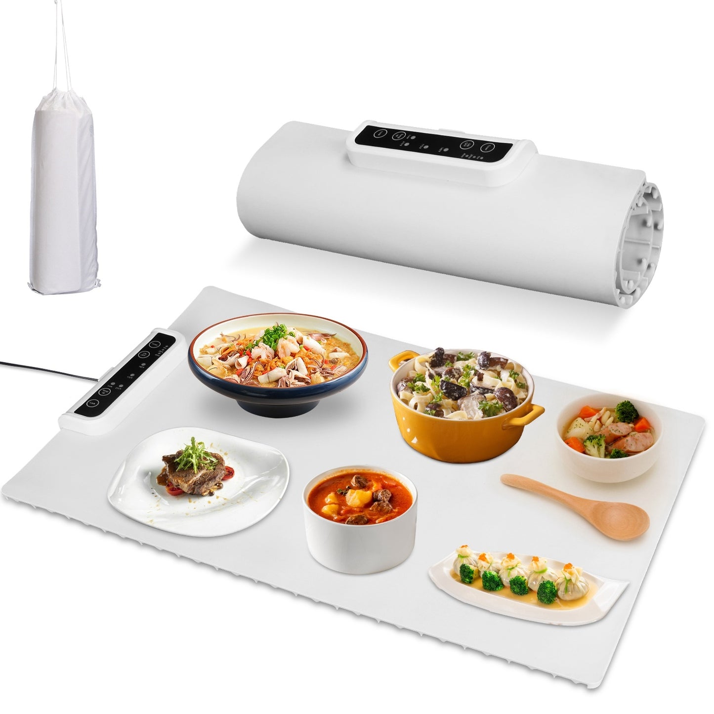 Electric Roll-Up Warming Tray with Adjustable Temperature