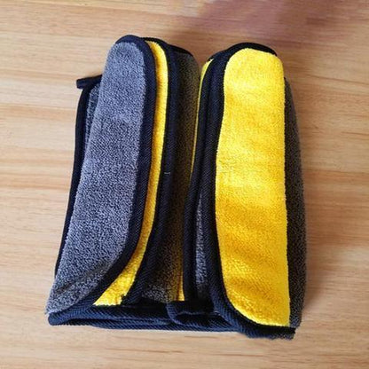 Toalla de lavado de coche de dos colores, de doble cara y de doble uso