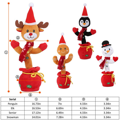 Dancing Christmas Plush Toy – Singing, Recording & Talking Back (Penguin / Moose)