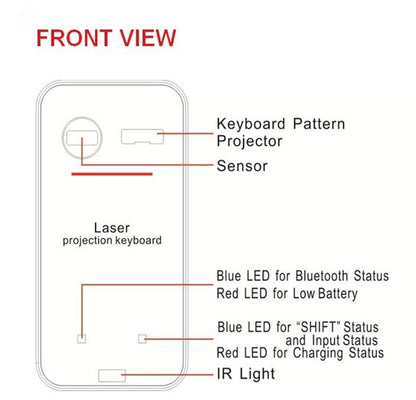 Teclado láser virtual LEING FST con proyector inalámbrico Bluetooth para teléfono, teclado para computadora portátil con función de mouse