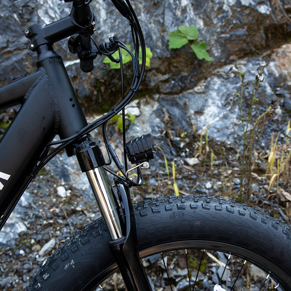 Bicicleta eléctrica profesional para adultos, 26 x 4 pulgadas, neumáticos anchos, motor de 1000 W, 48 V, 15 Ah, para trail, excursiones y desplazamientos diarios, con certificación UL y GCC.