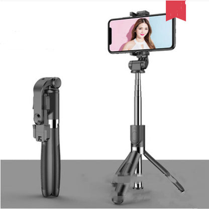 Compatible con Apple, trípode para selfies, soporte triangular universal para móvil con Bluetooth.