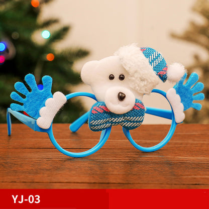 Marco de gafas navideñas, Papá Noel, muñeco de nieve, alce, accesorios de disfraces para niños, decoraciones navideñas para el hogar, decoración navideña
