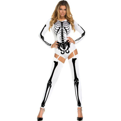 Disfraz de Halloween para cosplay, uniforme de calavera y zombi.